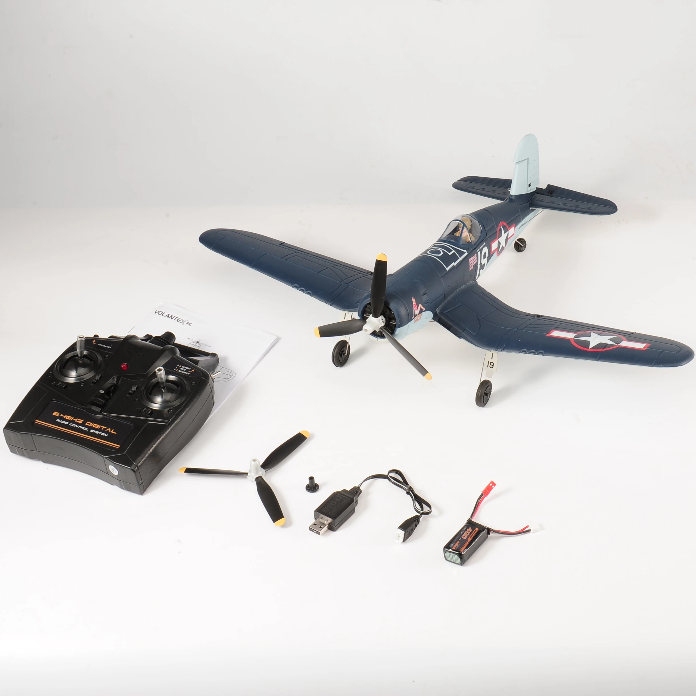 New Volantex F4U Corsair RC Plane With Brushless motor 2.4G 4CH 500MM Fixed Wingspan EPP Foam RC Aircraft One Key Aerobatic