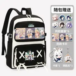 Genshin Impact Pain Badge Transparent Backpack Anime Book Bag Laptop School Travel Girls Boys Rucksack Cartoon Gift