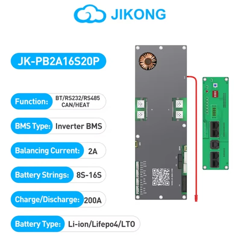 JIKONG Inverter JK-PB2A16S20P Lifepo4 Li-ion LTO 8S 9S 10S 11S 12S 13S 14S 15S 16S 24V 48V Family Energy Storage 100A 200A