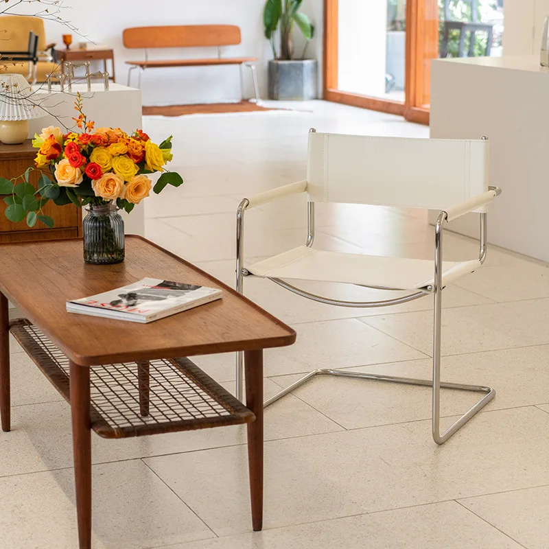 Ins السيد الرياح كرسي الشمال باوهاوس مصمم كرسي الفولاذ المقاوم للصدأ أنبوب السرج كرسي من الجلد كرسي التفاوض غير رسمي #3