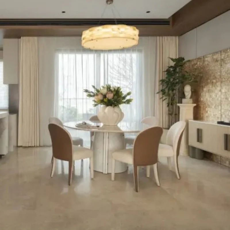 Italian Minimalist Fabric Dining Chair Modern Simple Fendi Style Backrest Chair for Home Dining Table