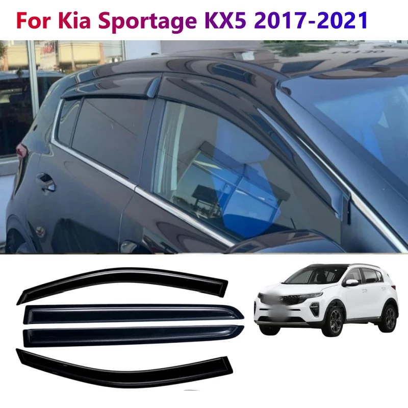 For Kia Sportage KX5 2017 2018 2019 2020 2021 Car Styling Accessories Window Visor Deflector Sun Rain Guard Awnings Shelters