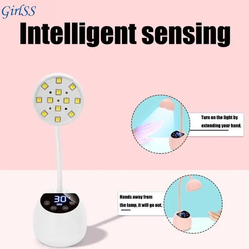 UVS-nagellamp Mini UVS-licht voor gelnagellak Oplaadbare LED-nagellamp Nageldroger met 3 timers en automatische sensoren T4MB