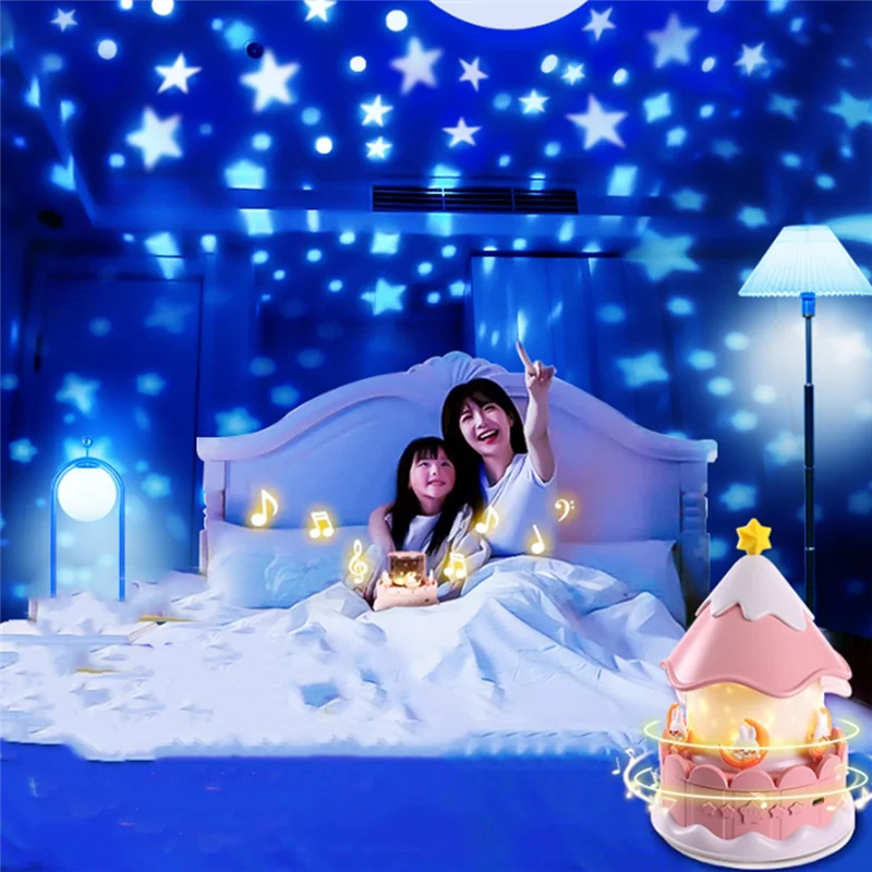 

Star Galaxy Projector Night Light For Kids 360° Rotating Baby Ceiling Projector With Dimmable Light For Bedroom-BEAU