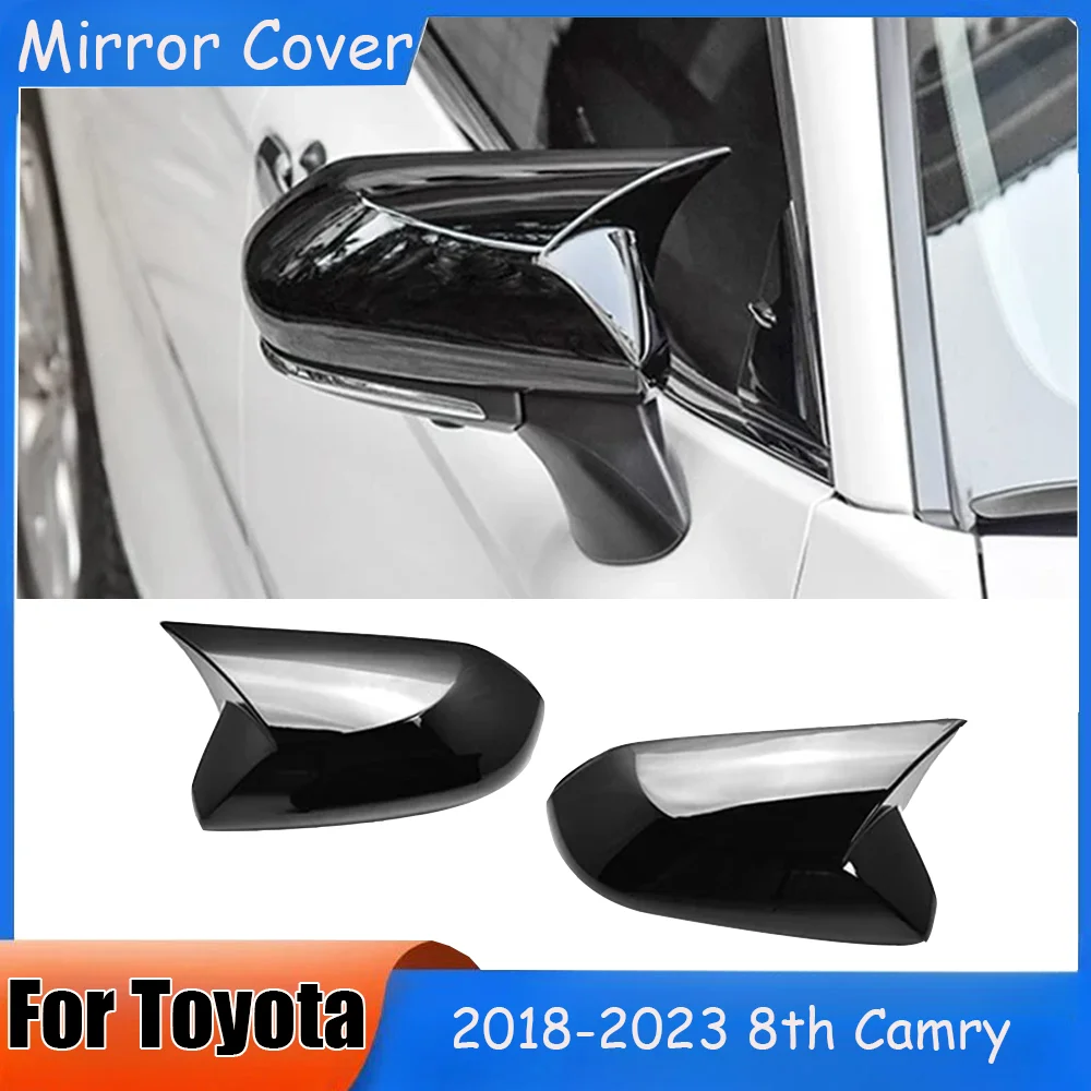 

Car rearview protective coverFor Toyota Camry 2018-2023 Carbon Fiber Look/Black Side Mirror Cover Cap Exterior Rear View Trim