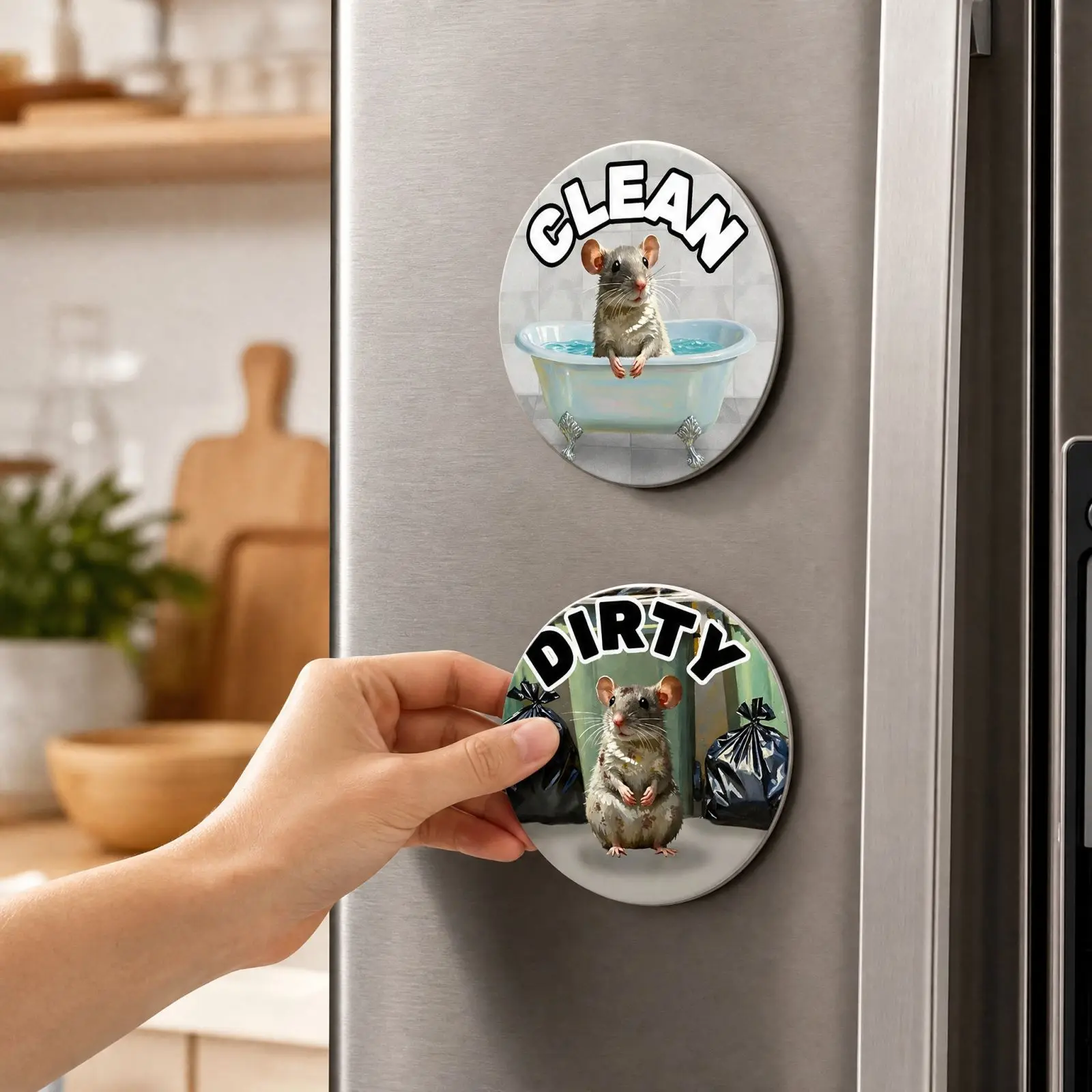 Double Sided Magnetic Fridge Sticker Cute Cartoon Animal Fridge Decal Magnet Home Kitchen Refrigerator Decoration