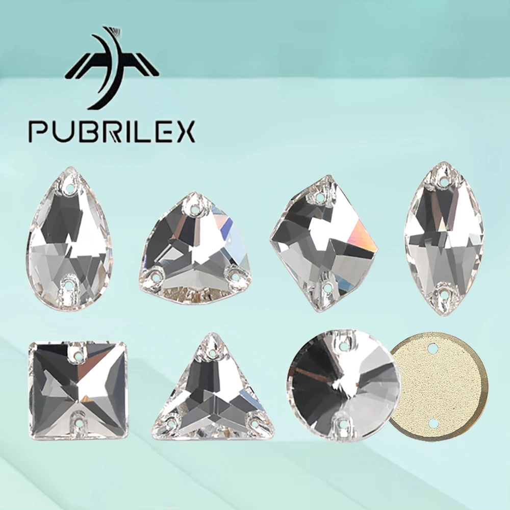 

K9 Glass Sew On Rhinestones Chamfer DIY Crafts Sewing Clear Mirror Crystal Flatback Stones For Clothes Dress Garment Decoration