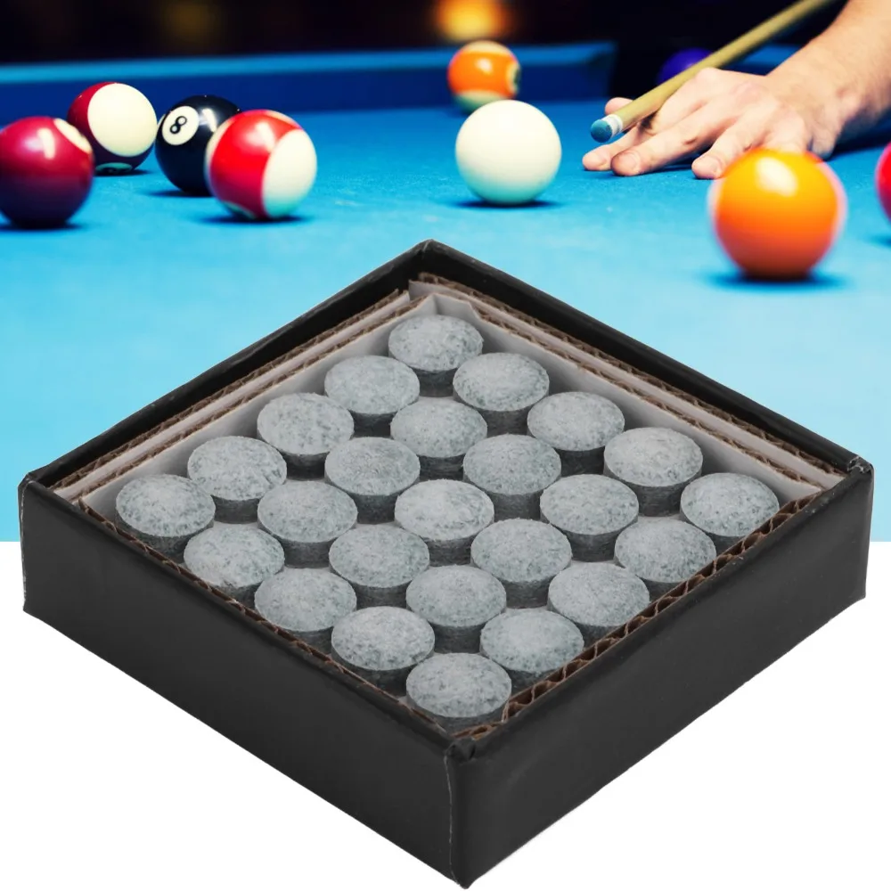 

50PCS Leather Material Billiard Cue Tips Replacement Grade A Pool Cue Tips Grey Billiard Stick Tips Pool Cues