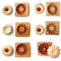 Wooden 3D Christmas Cookie Cutters Biscuit Cutter Moldes  Embossing Mold for Cakes and Cookies Press