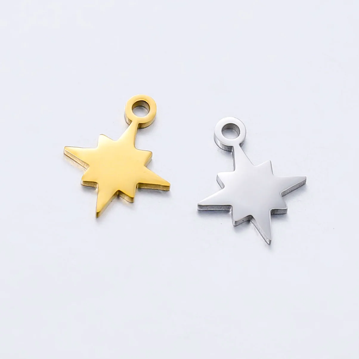 5pcs/Lot High Quality Stainless Steel Octagonal Star Pendant DIY Jewelry Necklace Bracelet Earring Charms Making Accessories