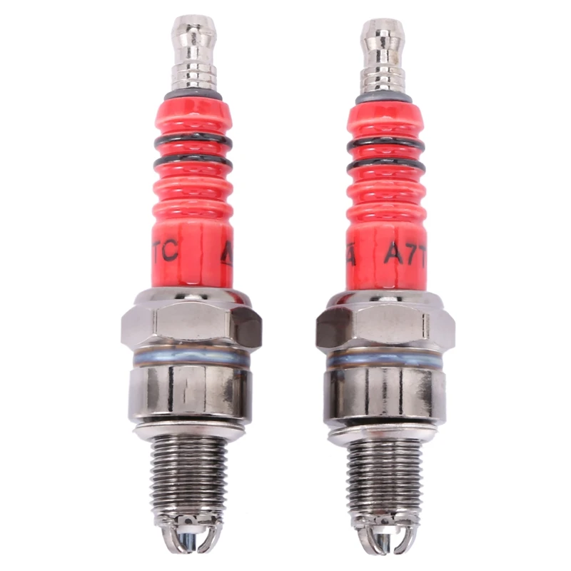 Pack of 2 Racing 3 Electrode Spark Plug A7tc for 50cc 110cc 125cc 150cc Atv Scooter Dirt Bike Go Kart