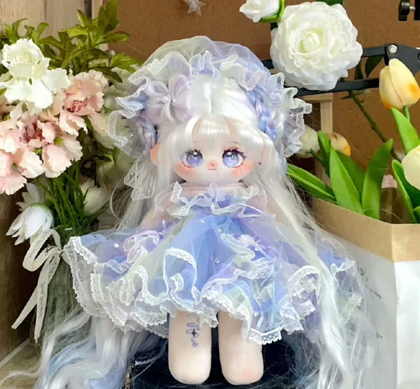 Anime fada princesa menina fu mo peruca longa cabelo monstro recheado 30cm pernas longas plushies pelúcia algodão boneca corpo brinquedo para crianças presentes