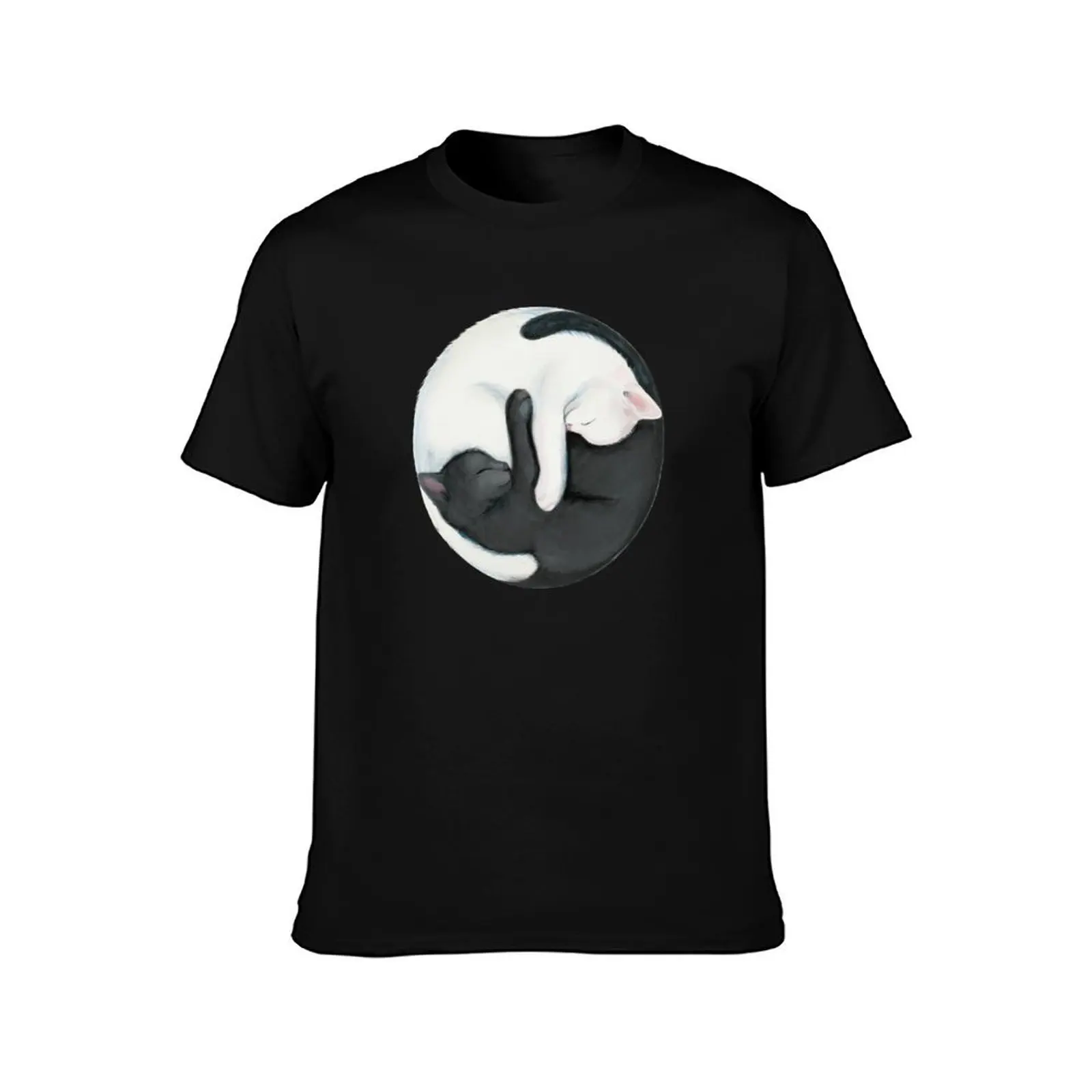 Yin Yang Balancing Cats T-Shirt Casual Work Wear T-Shirt