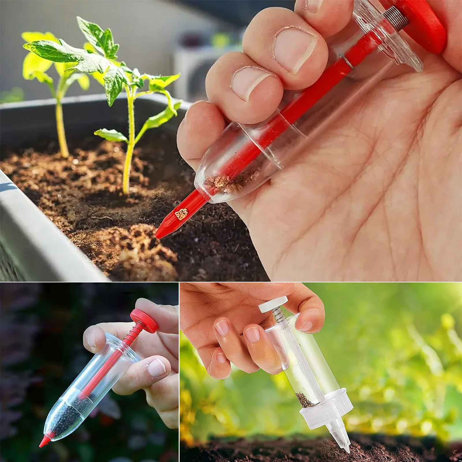 Syringe Seeder Mini Seed Sowing Dispenser Garden Precision Seeding Fertilizing Planter Manual Sower Flower Bed Gardening Tool