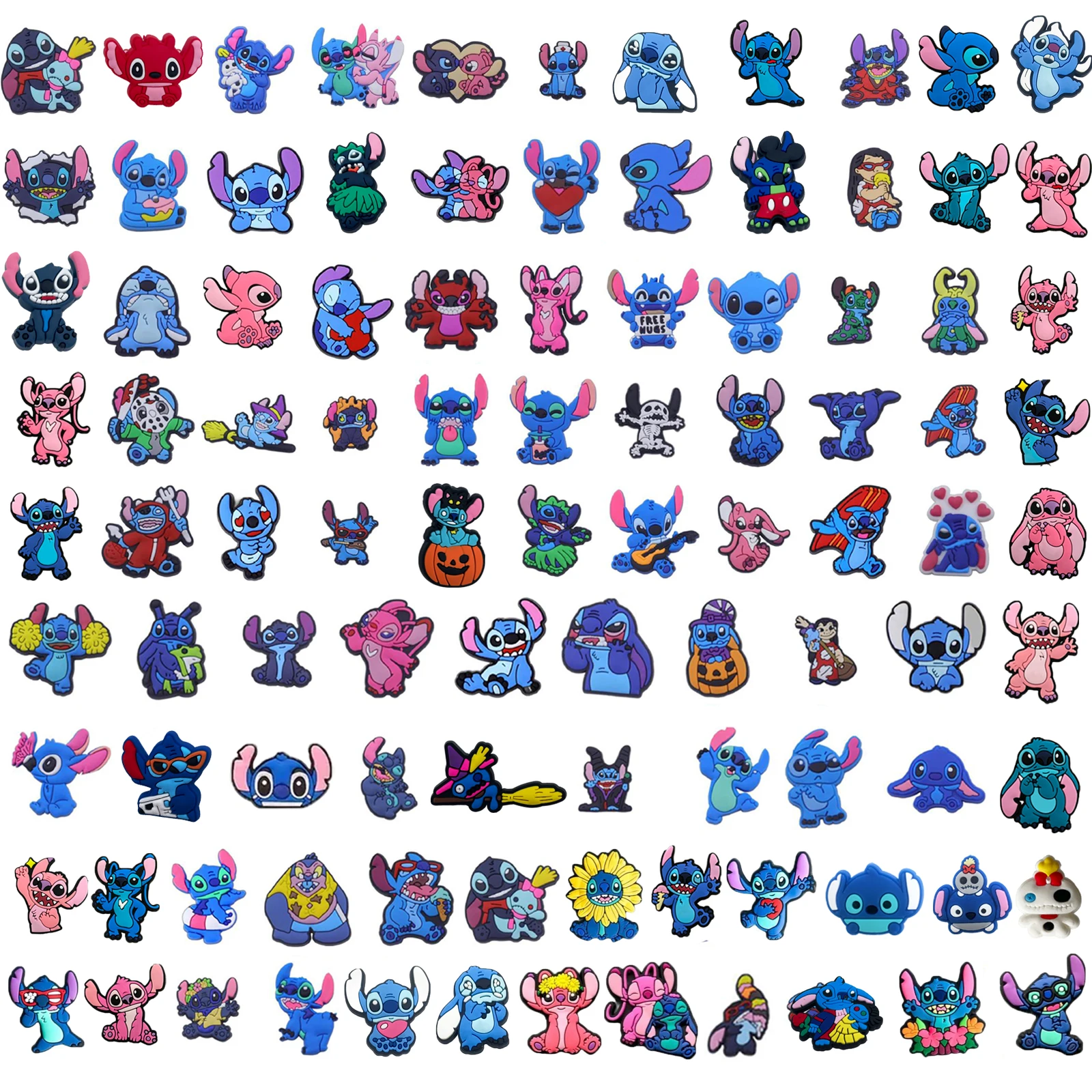 Breloques de chaussures de la série Disney Stitch, 10 à 30 pièces, pour porte-clés, sandales, sacs de plage, bricolage, accessoires de décoration de chaussures, épingles à chaussures