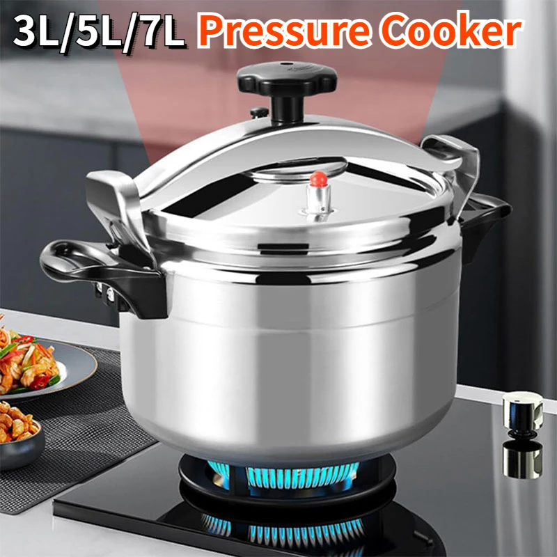 Large 3L/5L/7L Pressure Cooker Heavy-Duty Aluminum Explosion-Proof Cooking Pots for Gas Cooker Pot Universal Kitchen Cookware