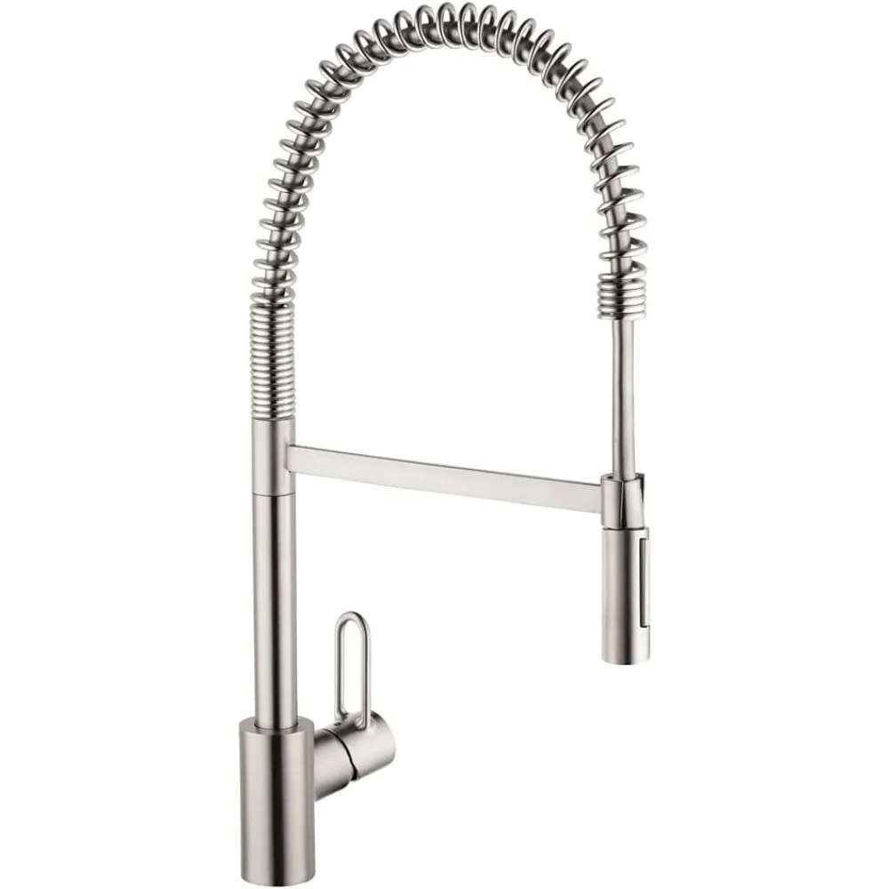 

Hansgrohe Talis Loop Pull-Down Spray Kitchen Faucet in Stainless Steel for Commercial Use