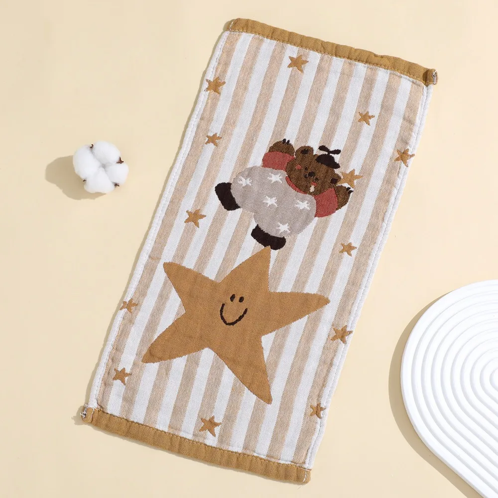 

Мягкие муслиновые квадраты 25x50 см, 4-слойные впитывающие детские товары, мочалка, носовой платок, легкое полотенце для лица с цветочным принтом