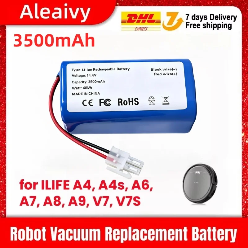 Original 14,4V 3500mAh M26-4S1P Li-Ionen-Akku Hochstabiler Wiederaufladbarer Akkupack Langlebiger Ersatz-Zubehörteil Vollständig Kompatibel mit ILIFE A4 A4s A6 A7 A8 A9 V7 V7S Intelligenter