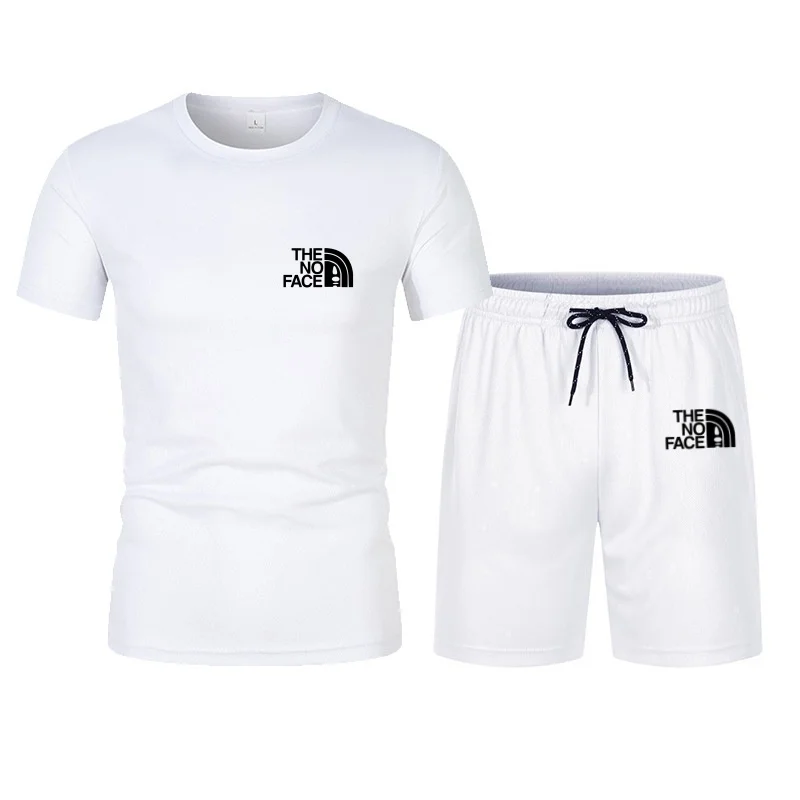 Summer Fashion Trend Casual Sports Two-Piece Set Trendy Men's Short-Sleeved T-Shirt+Shorts Set