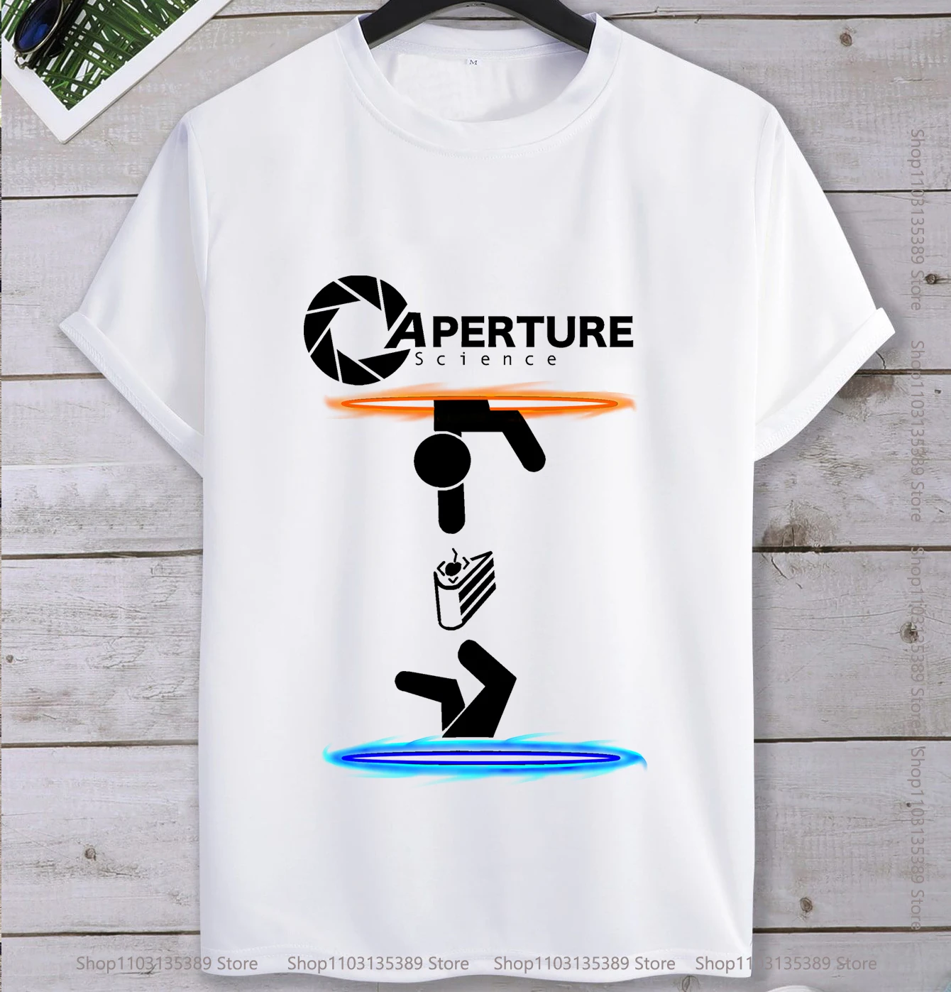 Half-Life 2  Aperture Science Logo Game Cotton Unisex T-shirts  Hot Hipster Time Travel T Shirt Men Tops Men Clothing Harajuku