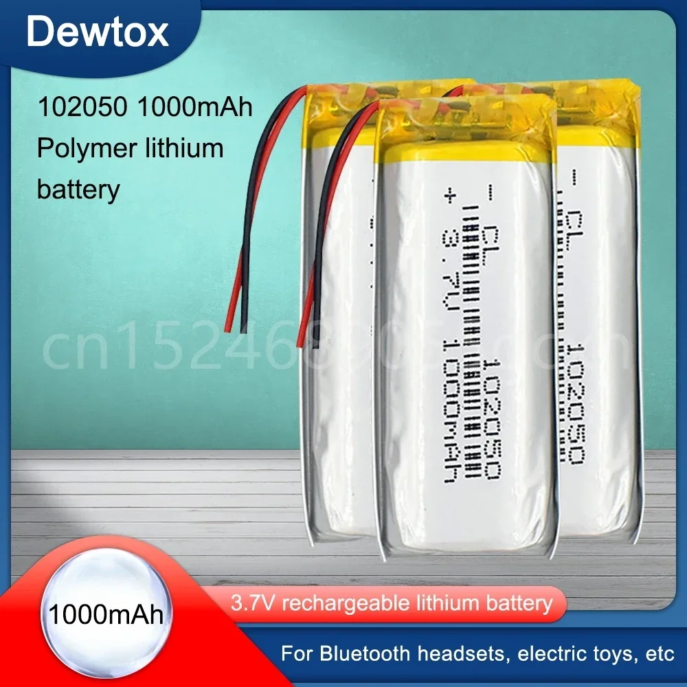 1000mAh 3.7V 102050 Lithium Polymer Li-Po li ion Rechargeable Battery For MP3 MP4 MP5 GPS DVD tablet Bluetooth camera Lipo cell