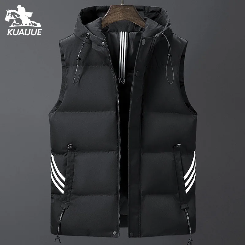 mens waistcoat size M-5XL 6XL 7XLAutumn winter New splice Men's Middle age Solid color business casual vest  sunscreen warm vest