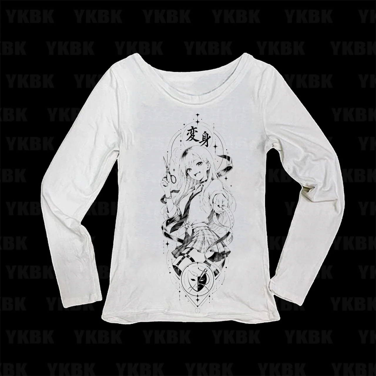 Marin Kitagawa Anime Print Women Long Sleeve T Shirt My Dress-Up Darling Slim Fit Casual Tops