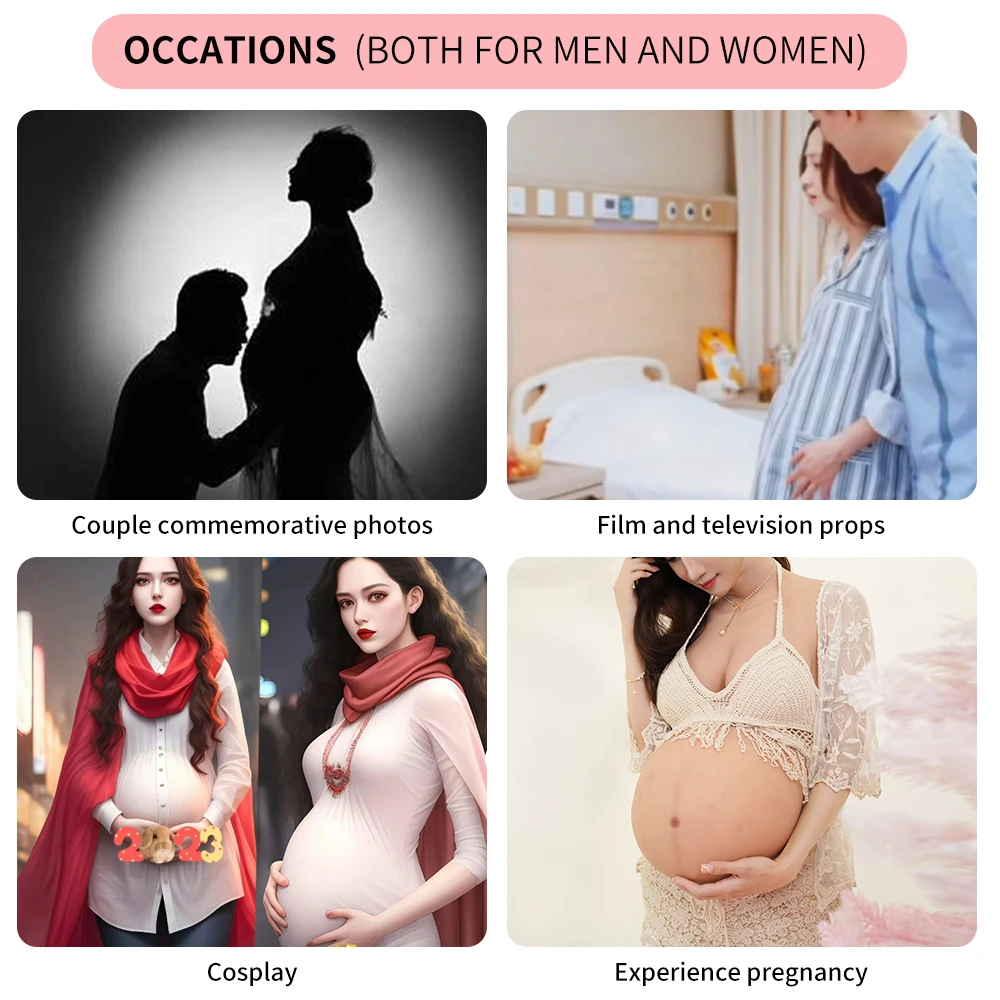 EYUNG 8th Cosplay Fake Pregnant Belly Crossdress Breast Prosthesis Silicone Pregnant Bodysuit False Belly Fake Pregnant Balley