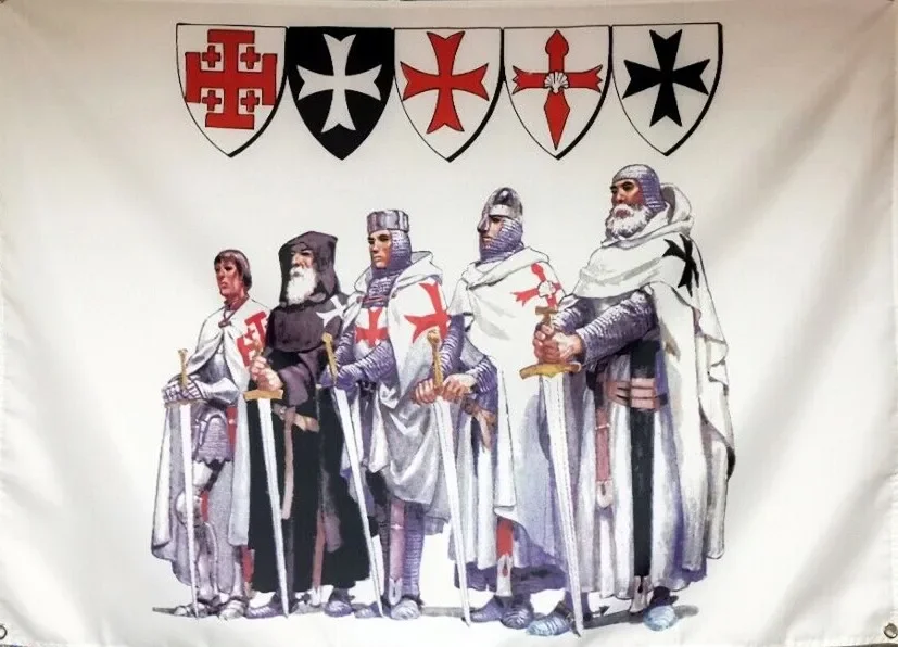 Unique Knights Templar Wall Art Flag & Banner: Vintage Warrior of Christ Armor Posters, Tapestry - Perfect for Dorm Room Decor 1