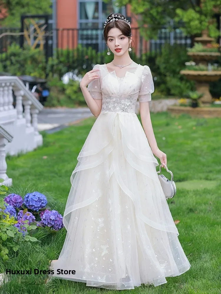 

Вечернее платье для взрослых женщин, для выпускного бала, с длинной юбкой А-силуэта, официальная одежда для женщин, элегантный стиль