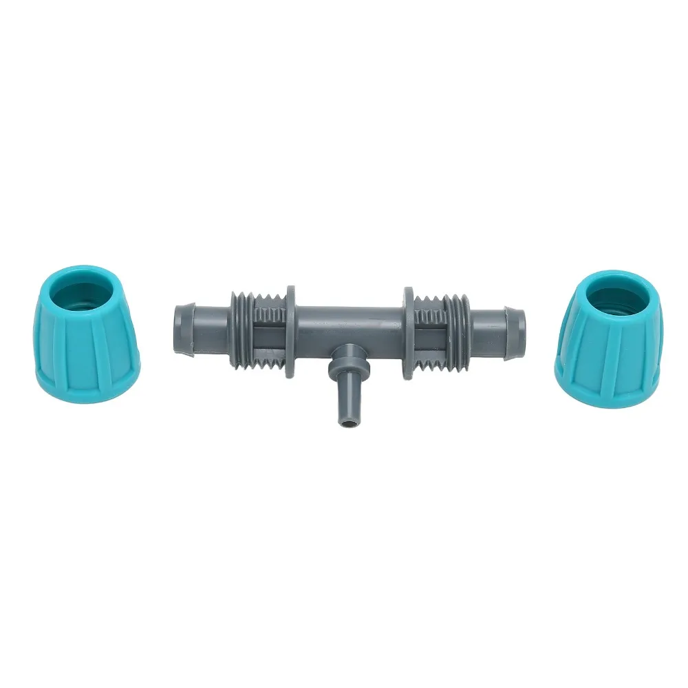 

10PCS 16mm To 4/7mm Reducing Tee Connector PE Blue and Gray Irrigation Tube Connector Easy To Install 3 Way
