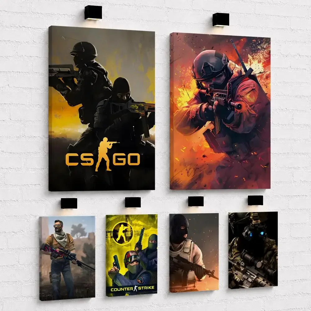 Hot Game C-Counter-Strike CS2 Painting Calligraphy Framed Canvas Wall Art Print | Modern Poster | Home Hallway Decor