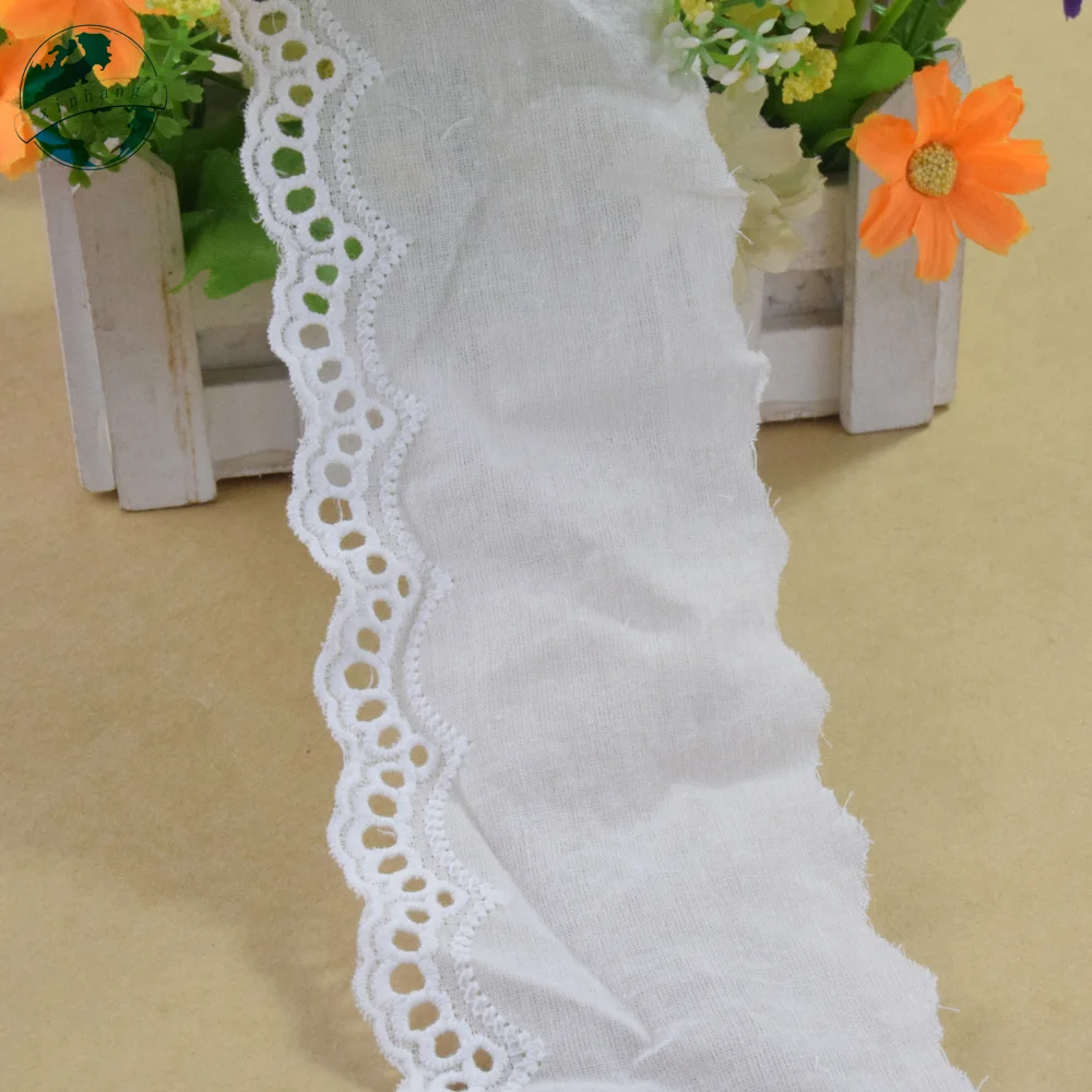 7cm di larghezza 100% cotone ricamo pizzo bianco strumenti per cucire Ribbon Trim tessuto fornitore di artigianato fai da te accessori per abiti da