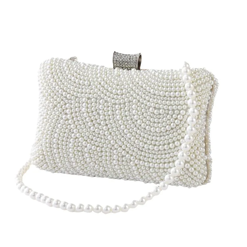 

Whole Pearl Handbag Shoulder Bag Party Bag Wedding Handbag For Bride with Pearl Chain Bag Crossbody Banquet Bag High Quality