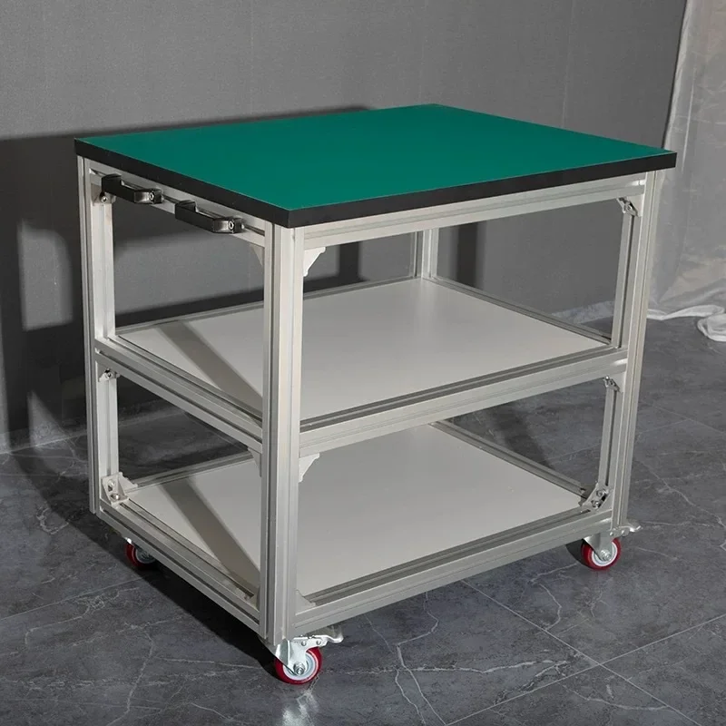 Aluminum profile anti-static mobile workbench Wheeled cart Electronic factory maintenance laboratory Aluminum alloy workbench