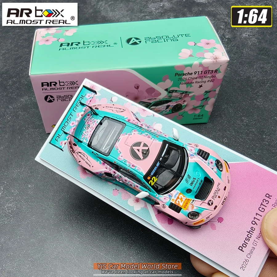 AR BOX Diecast Model 1/64 Porsche 911 GT3 R 2026 China GT Ningbo Absolute Racing #22   Car Model Stcollection