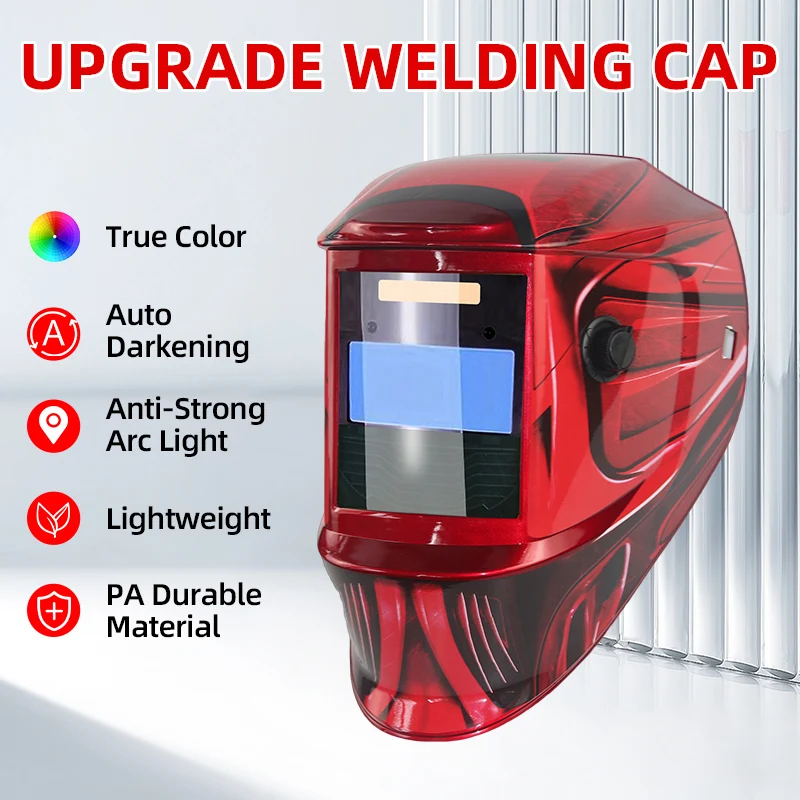 Welding Mask Solar Automatic Dimming Large View True Color  Welder Auto Darkening Welding Helmet