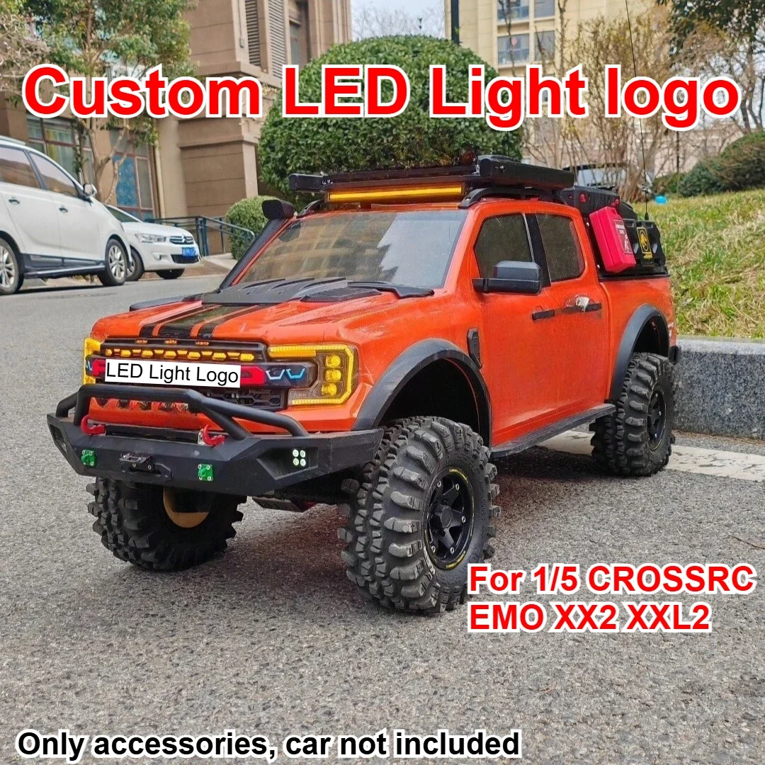 1/5 RC Off Road Pickup Truck LED Light Logo Decoration For CROSSRC EMO XX2 XXL2 Custom Model Number Decor Upgrade Accessories