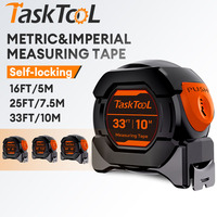 MeeGoo Self Locking Fluorescent Steel Tape Measure High-Precision Laser Inkjet Code Box Ruler Measuring Tool Meter Ruler 10m