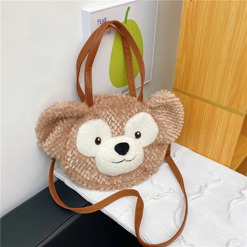 1pc Disney Duffy cute doll handbag, versatile shoulder bag, plush doll casual crossbody bag