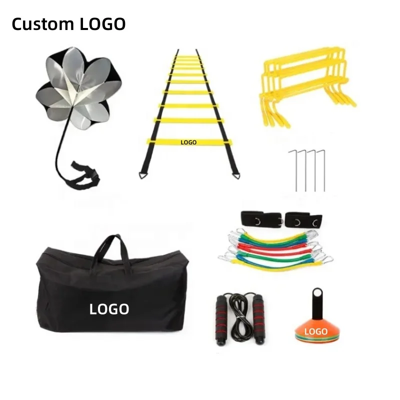 Outdoor Fußball Laufen Fallschirm Leiter Widerstand Rohre Hürden Fußball Marker Gericht Geschwindigkeit Agility Training Kit Set