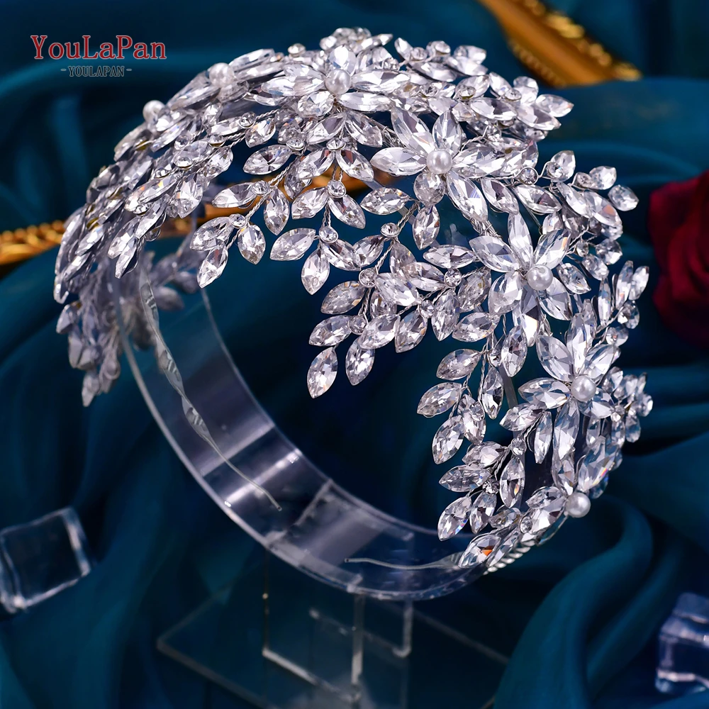 YouLaPan Luxury Rhinestone HeadBands for Bride's Wedding Hair Accessories Woman Party Jewelry Hairpiece Gemstone Headwear HP375