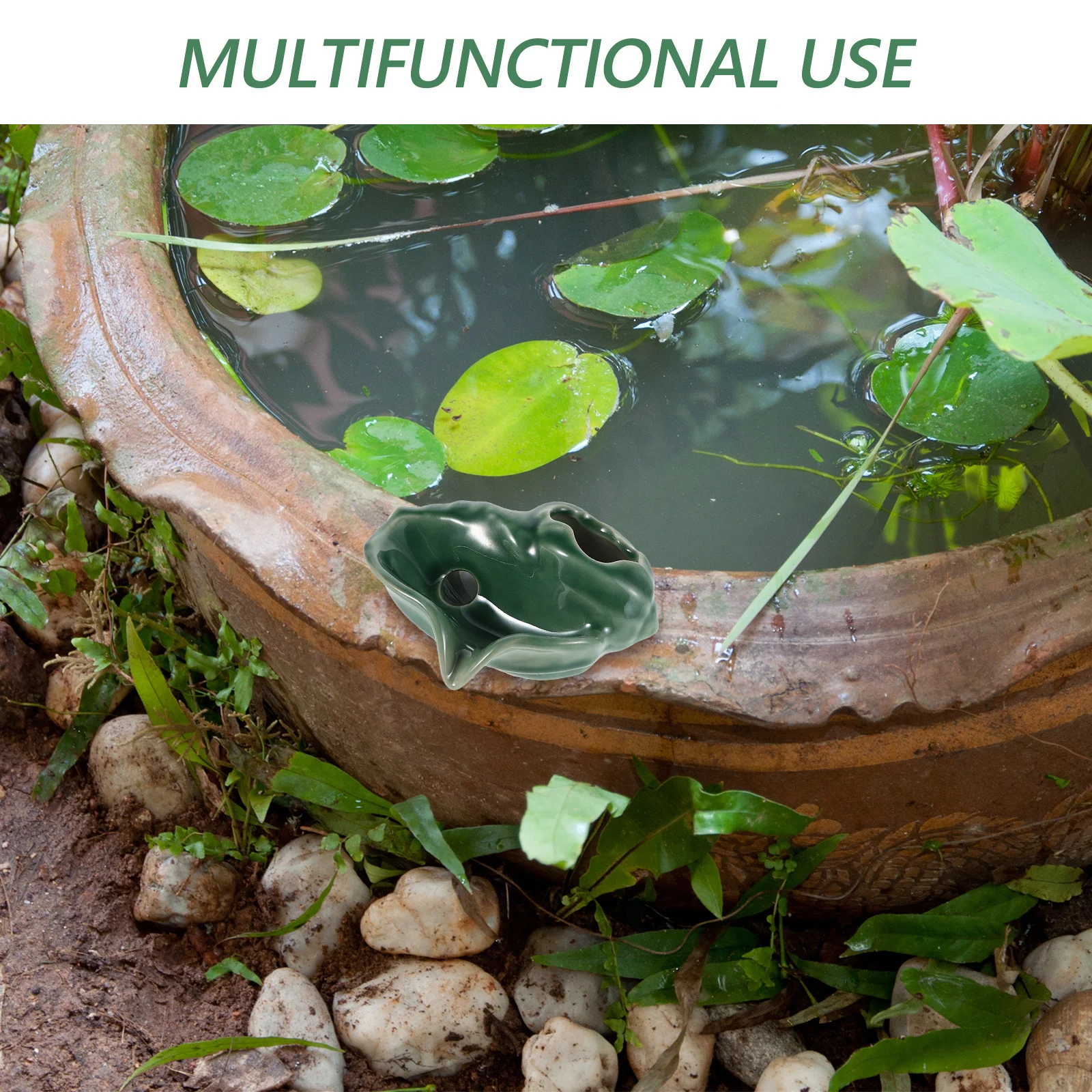 

Garden Outdoor Water Fountain Ceramic Conch Jug Shape Waterfall Fountain Pond Feature Pump DIY Pot Decoration Tank Decoration