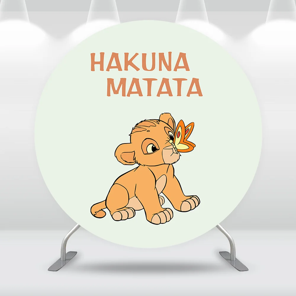 Simba-fondo redondo para fotografía de recién nacido, decoración para Baby Shower, pancarta de mesa de dulces para primer cumpleaños