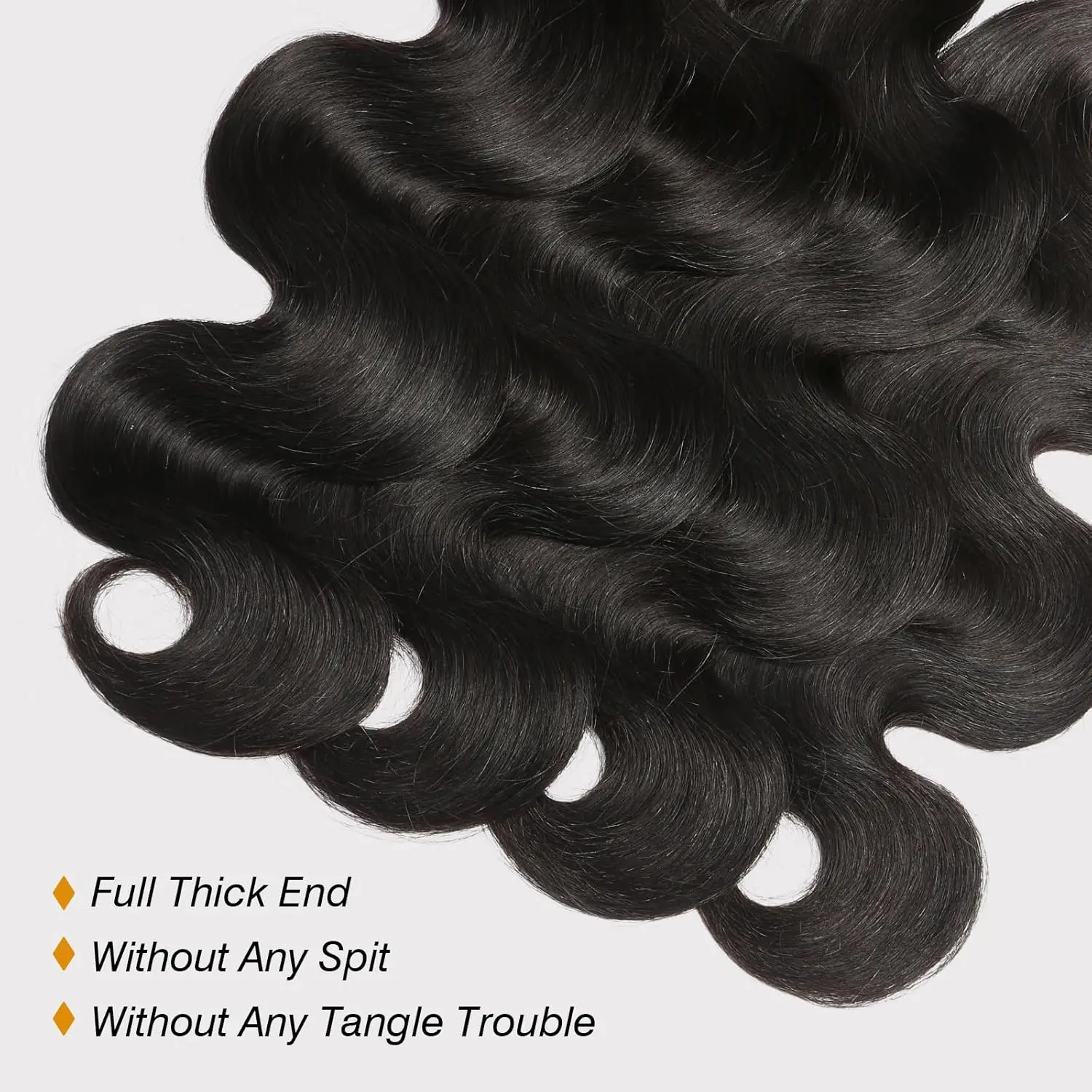24inch Body Wave Human Hair Bundles 100% Brazilian Raw Human Hair 1/3/4 Bundles for Women 16A Thick Bundles blackColor for women image 4
