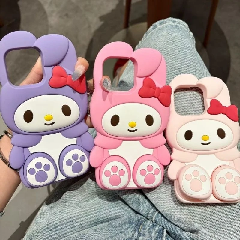 

Anime Sanrio Stereo Cartoon Melody Protective Shell Flexible Silicone Case Compatible IPhone 13 14 15 16 Pro Max Cute Kawaii New