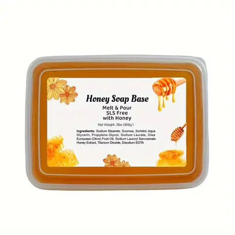 꿀 비누 베이스, SLS/SLES 없음, 녹이고 붓는 천연 비누 베이스, 최적의 비누 만들기, 모든 피부 타입에 적합, 2lbs
