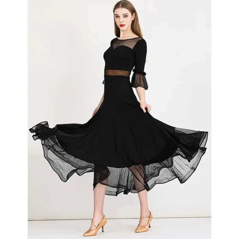 Customized Elegant Women Modern Dance Dress Waltz Costume  Ballroom Dance Dress Women Competition