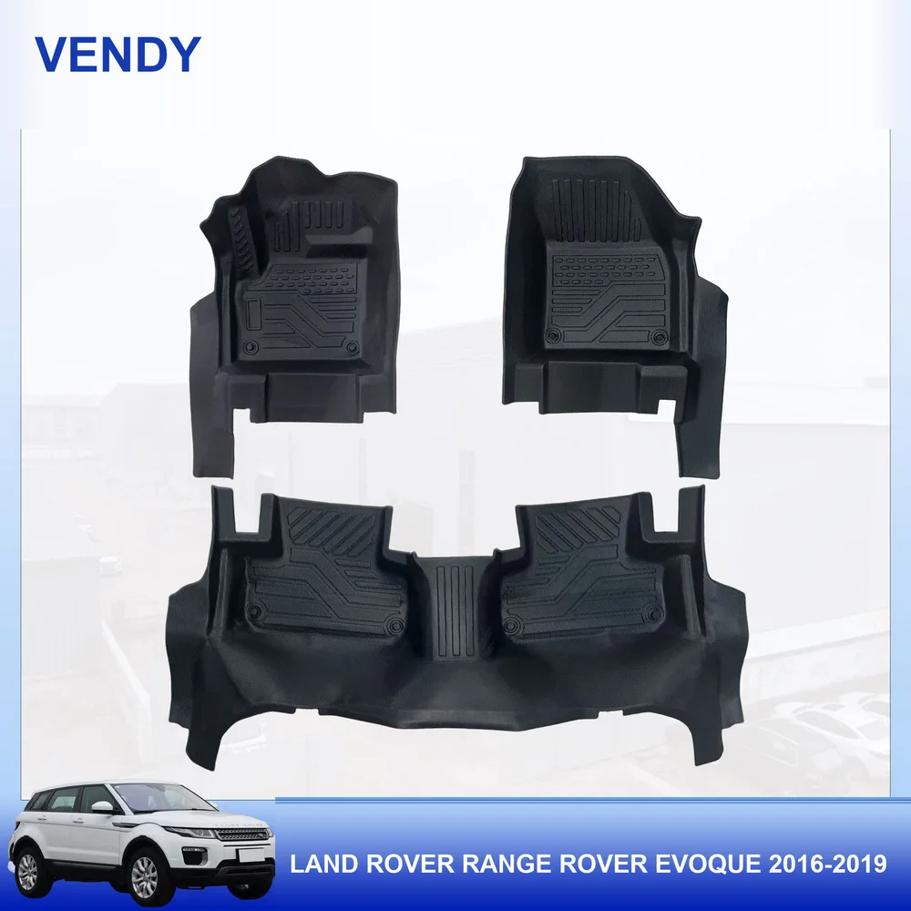 TPE Car Floor Mats Custom Fit for Land Rover Range Rover Evoque 2016-2019 LHD Full Set All Weather Waterproof Easy to Clean